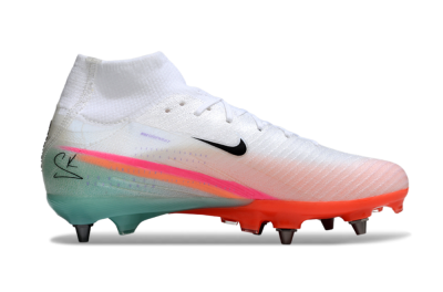 Men's Nike Air Zoom Mercurial Superfly 10 Elite SG Soft Ground High-Tops Football Boots - White/Jade/Pink