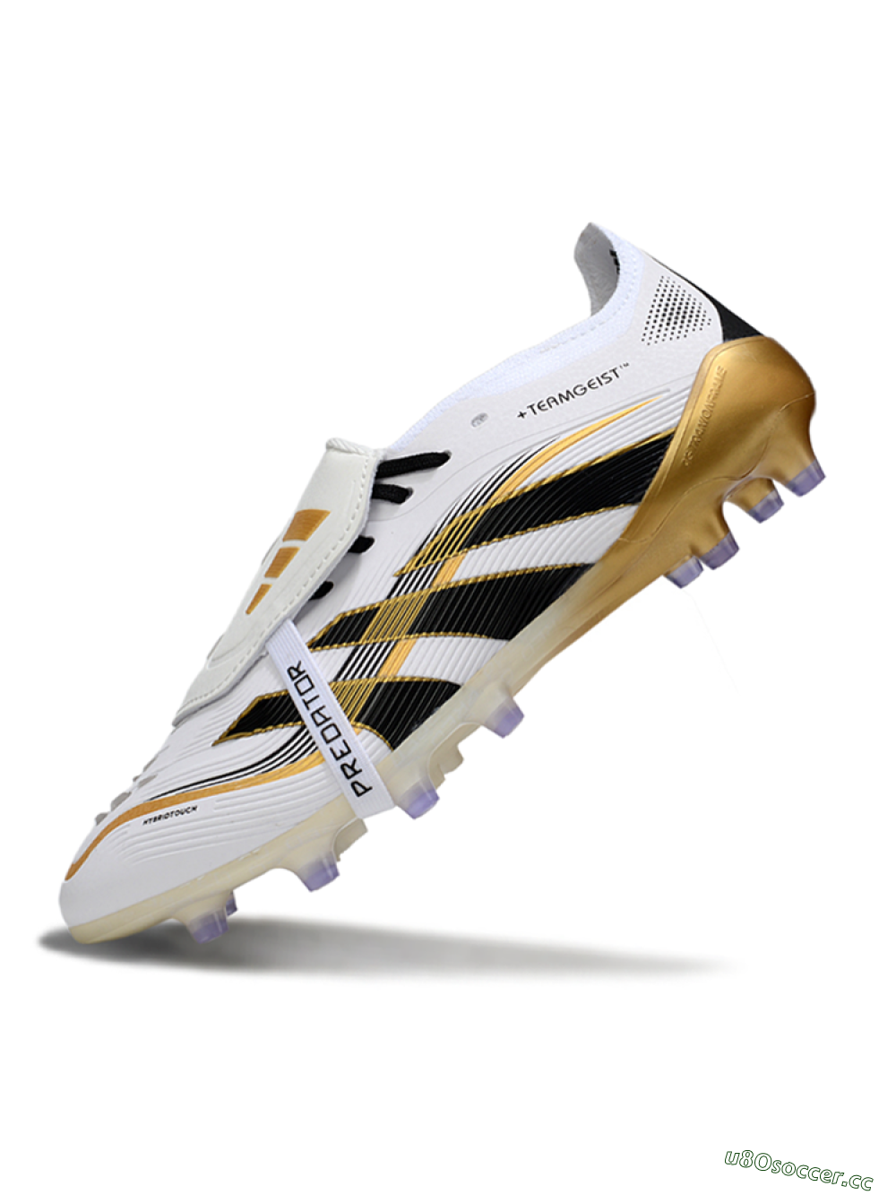 Men's Adidas Predator 25 Elite Foldover Tongue FG Firm Ground Low-Tops Football Boots - White/Black/Gold 4