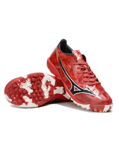 Men's Mizuno Morelia Alpha Beta TF Artificial Turf Low-Tops Football Shoes - Red/Black/White