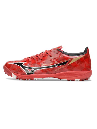 Men's Mizuno Morelia Alpha Beta TF Artificial Turf Low-Tops Football Shoes - Red/Black/White