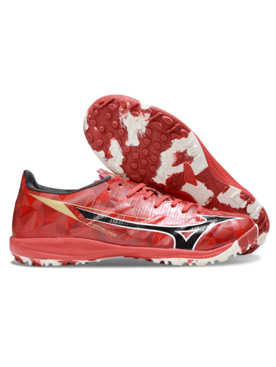 Men's Mizuno Morelia Alpha Beta TF Artificial Turf Low-Tops Football Shoes - Red/Black/White