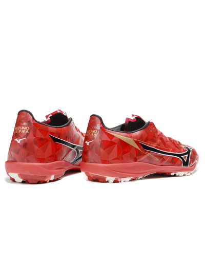 Men's Mizuno Morelia Alpha Beta TF Artificial Turf Low-Tops Football Shoes - Red/Black/White