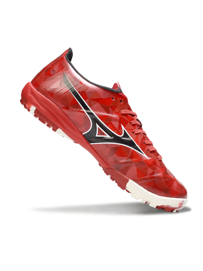 Men's Mizuno Morelia Alpha Beta TF Artificial Turf Low-Tops Football Shoes - Red/Black/White
