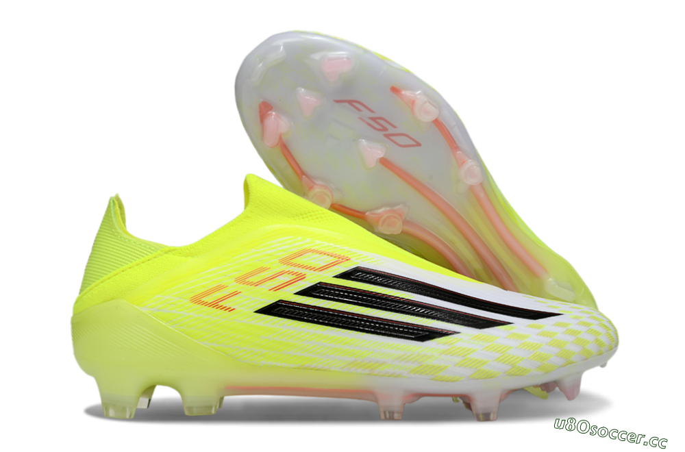 Men's Adidas F50 Elite FG Firm Ground Low-Tops Football Boots - Yellow/White/Black 2