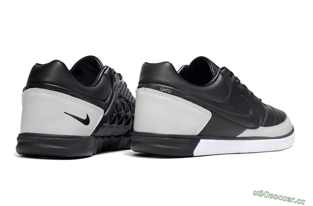 Men's Nike Lunar Gato 2 IC Indoor & Futsal Low-Tops Football Shoes - Black/Grey/White 6