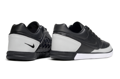 Men's Nike Lunar Gato 2 IC Indoor & Futsal Low-Tops Football Shoes - Black/Grey/White
