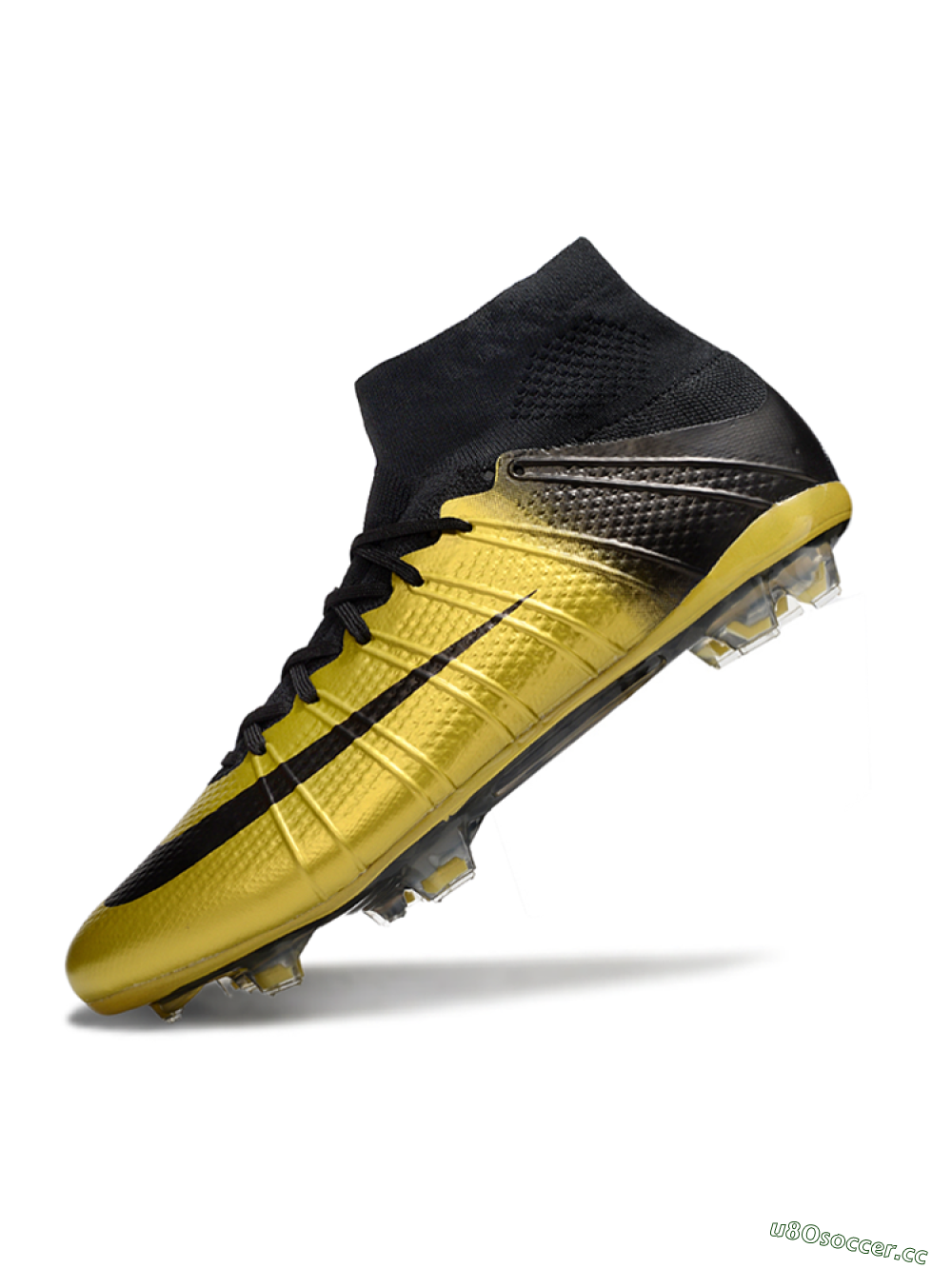 Men's Nike Zoom Mercurial Superfly 4 Elite FG Firm Ground High-Tops Football Boots - Gold/Black/White 5