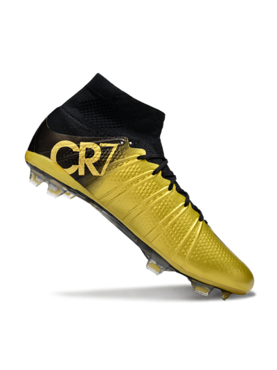 Men's Nike Zoom Mercurial Superfly 4 Elite FG Firm Ground High-Tops Football Boots - Gold/Black/White