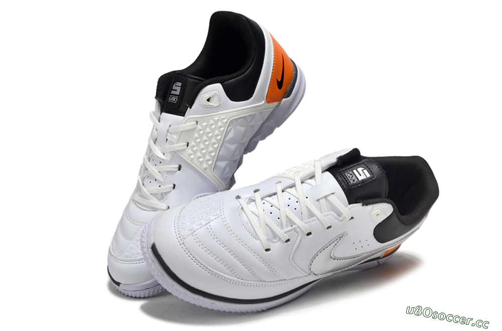 Men's Nike Lunar Gato 2 IC Indoor & Futsal Low-Tops Football Shoes - White/Silver/Black 3