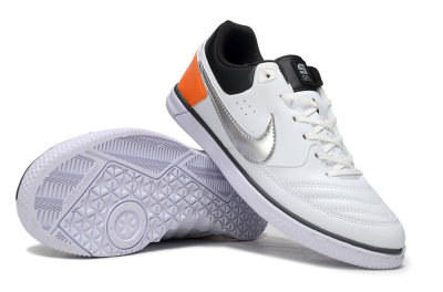 Men's Nike Lunar Gato 2 IC Indoor & Futsal Low-Tops Football Shoes - White/Silver/Black