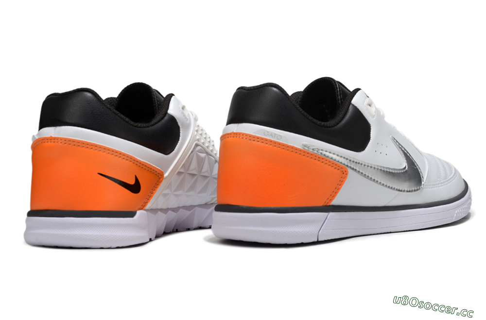 Men's Nike Lunar Gato 2 IC Indoor & Futsal Low-Tops Football Shoes - White/Silver/Black 6
