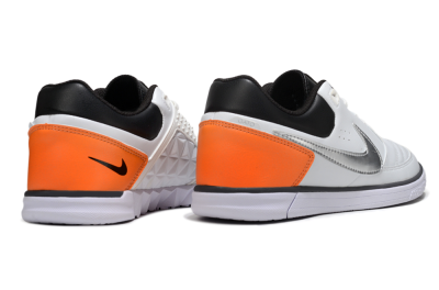Men's Nike Lunar Gato 2 IC Indoor & Futsal Low-Tops Football Shoes - White/Silver/Black