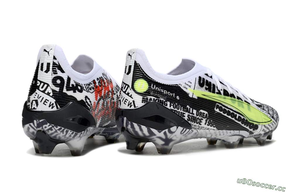 Men's Puma Ultra Ultimate FG Firm Ground Low-Tops Football Boots - Black/White/Red 6