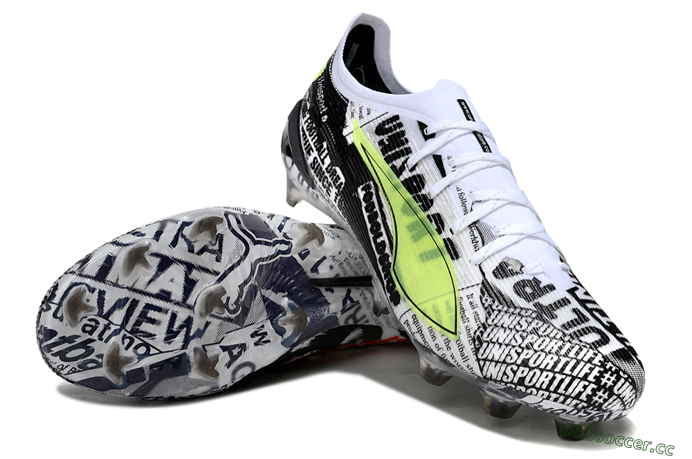 Men's Puma Ultra Ultimate FG Firm Ground Low-Tops Football Boots - Black/White/Red 3