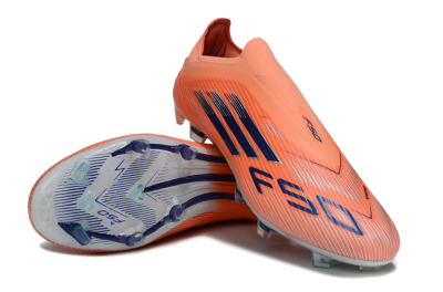 Unisex Adidas F50 Elite Laceless FG Firm Ground Low-Tops Football Boots - Red/Blue/Silver