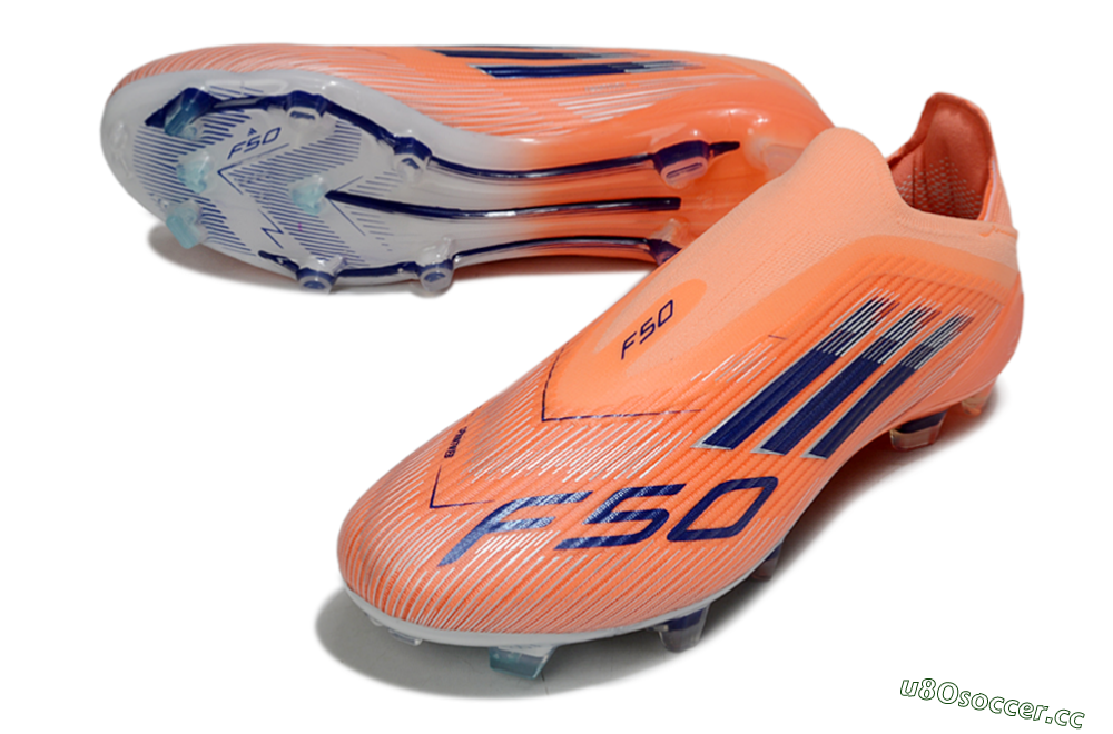 Unisex Adidas F50 Elite Laceless FG Firm Ground Low-Tops Football Boots - Red/Blue/Silver 3