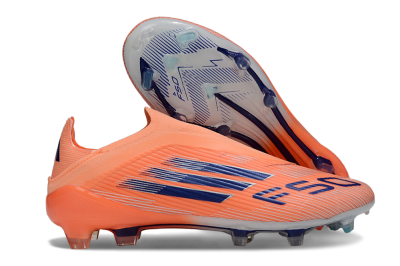 Unisex Adidas F50 Elite Laceless FG Firm Ground Low-Tops Football Boots - Red/Blue/Silver