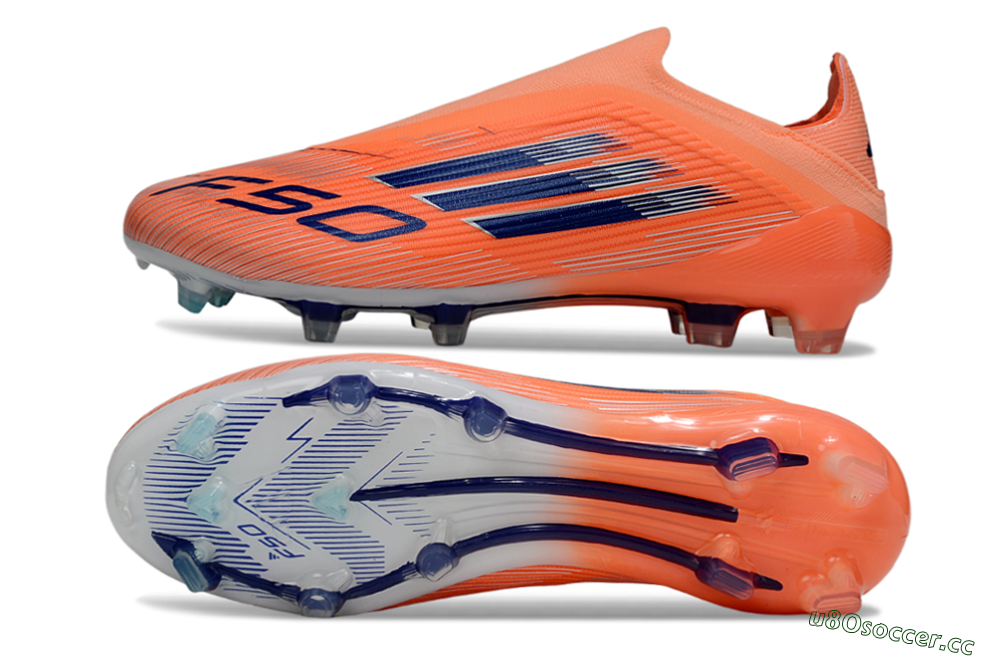 Unisex Adidas F50 Elite Laceless FG Firm Ground Low-Tops Football Boots - Red/Blue/Silver 1