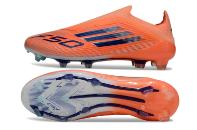 Unisex Adidas F50 Elite Laceless FG Firm Ground Low-Tops Football Boots - Red/Blue/Silver