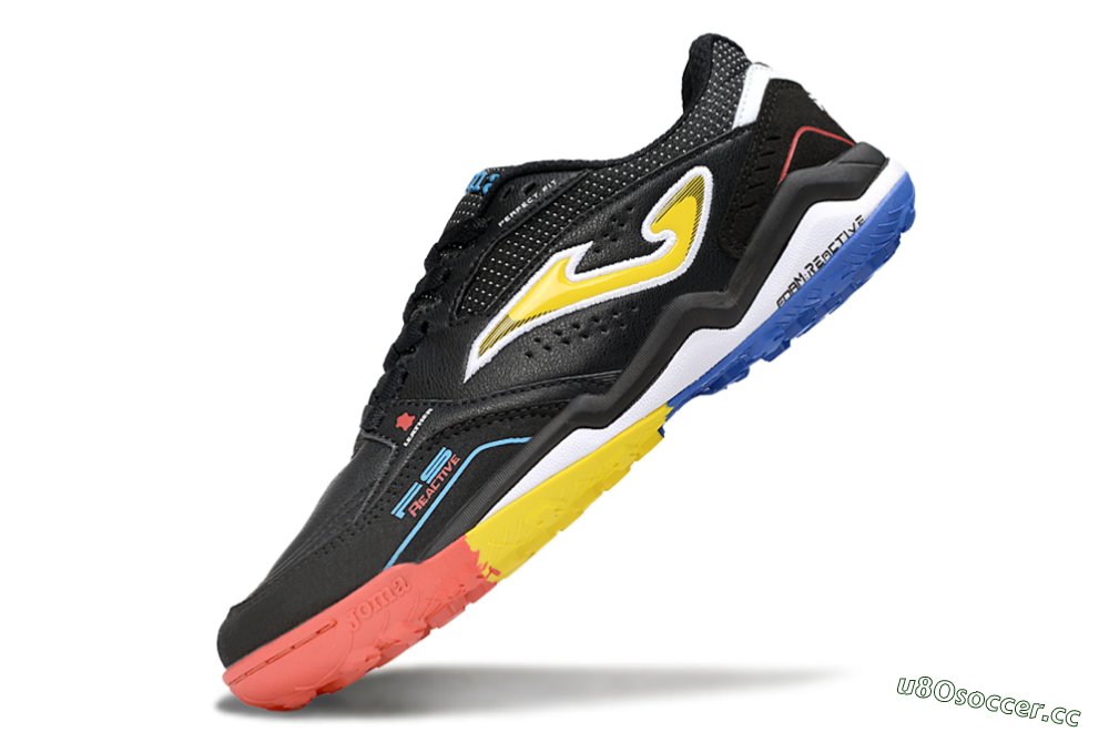 Men's Joma Top Flex TF Artificial Turf Low-Tops Football Shoes - Black/Yellow/Red 5