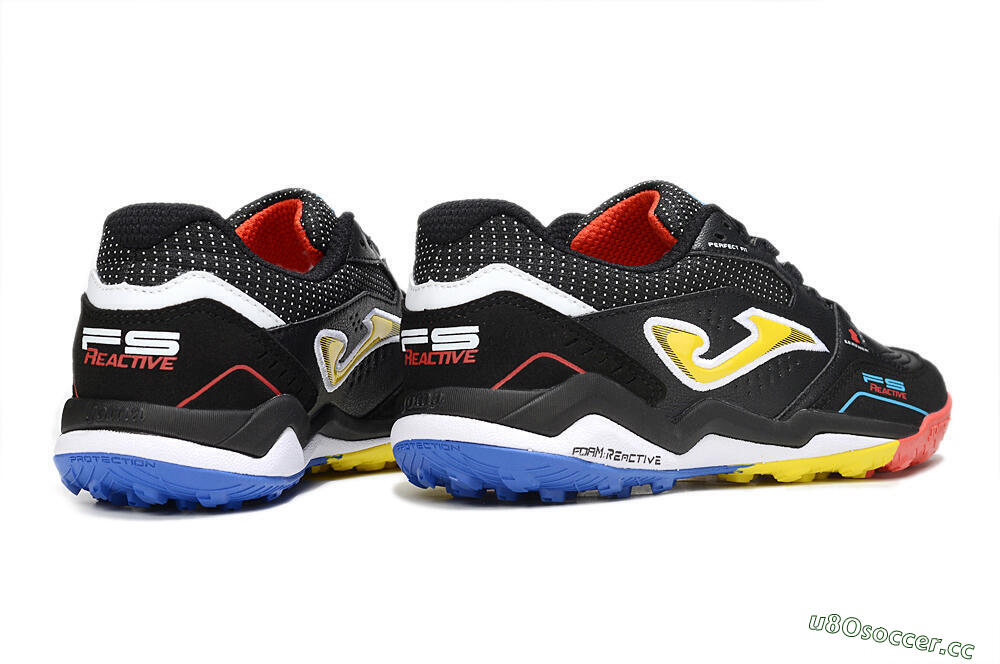 Men's Joma Top Flex TF Artificial Turf Low-Tops Football Shoes - Black/Yellow/Red 6