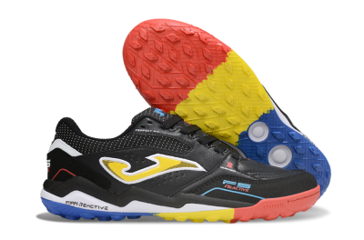 Men's Joma Top Flex TF Artificial Turf Low-Tops Football Shoes - Black/Yellow/Red