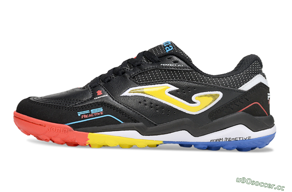 Men's Joma Top Flex TF Artificial Turf Low-Tops Football Shoes - Black/Yellow/Red 0