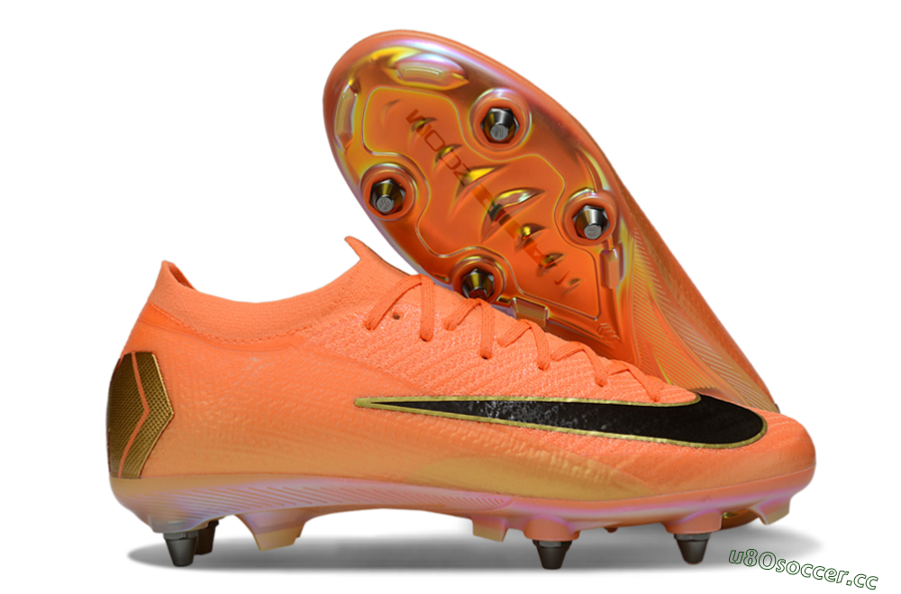 Men's Nike Air Zoom Mercurial Vapor 16 Elite SG Soft Ground Low-Tops Football Boots - Red/Black/Gold 2