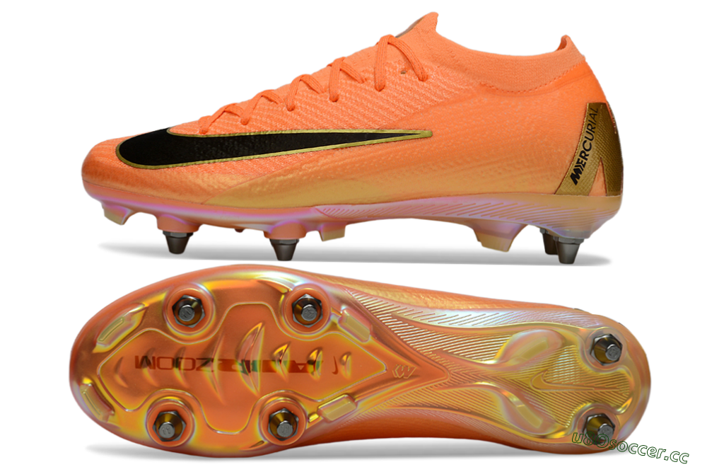 Men's Nike Air Zoom Mercurial Vapor 16 Elite SG Soft Ground Low-Tops Football Boots - Red/Black/Gold 1