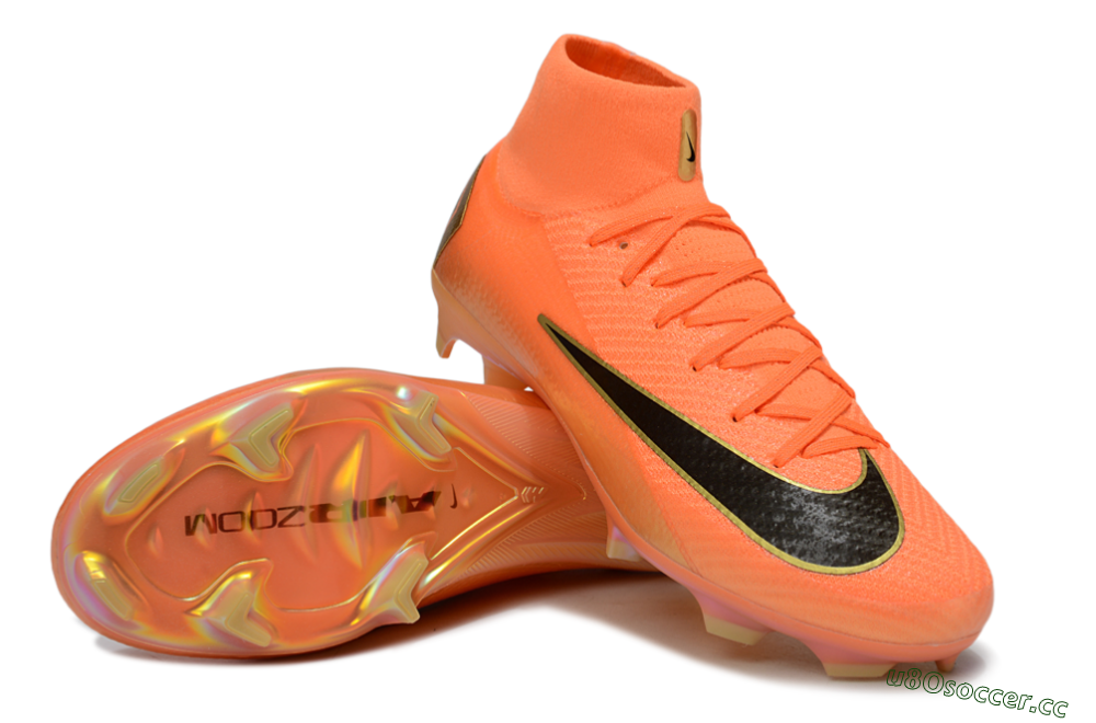 Unisex Nike Air Zoom Mercurial Superfly 10 Elite FG Firm Ground High-Tops Football Boots - Red/Black/Gold 3