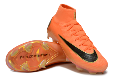 Unisex Nike Air Zoom Mercurial Superfly 10 Elite FG Firm Ground High-Tops Football Boots - Red/Black/Gold