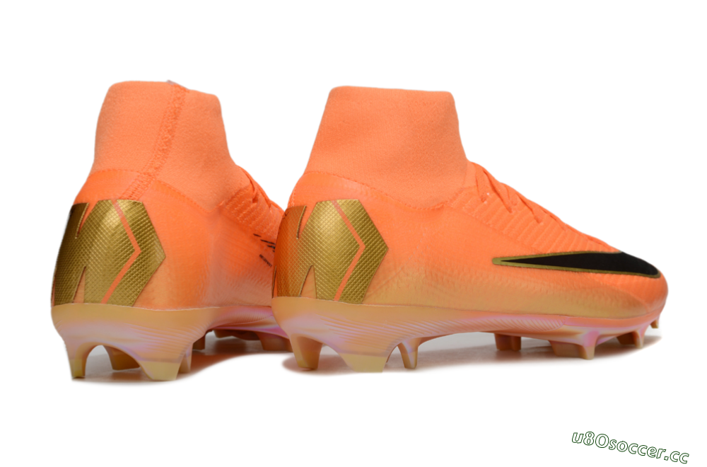 Unisex Nike Air Zoom Mercurial Superfly 10 Elite FG Firm Ground High-Tops Football Boots - Red/Black/Gold 6