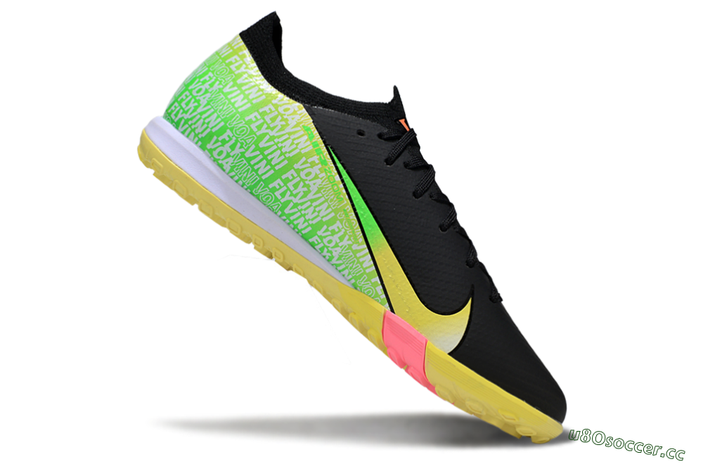 Unisex Nike Air Zoom Mercurial Vapor 16 Elite TF Artificial Turf Low-Tops Football Shoes - Black/Yellow/White 4