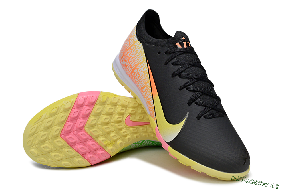 Unisex Nike Air Zoom Mercurial Vapor 16 Elite TF Artificial Turf Low-Tops Football Shoes - Black/Yellow/White 3