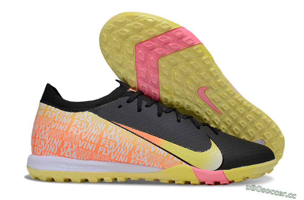 Unisex Nike Air Zoom Mercurial Vapor 16 Elite TF Artificial Turf Low-Tops Football Shoes - Black/Yellow/White 2