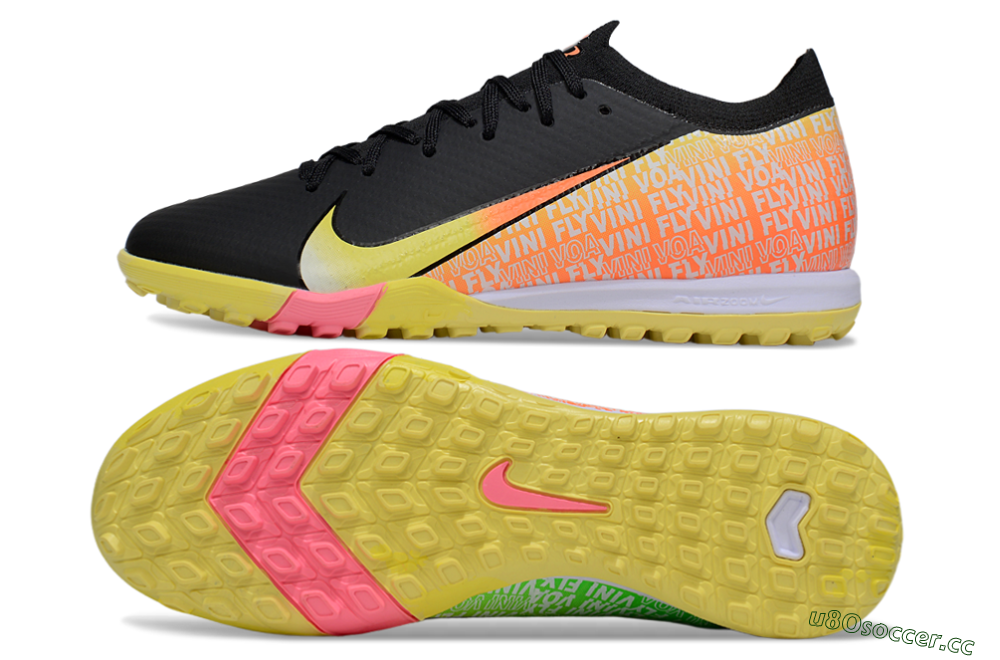 Unisex Nike Air Zoom Mercurial Vapor 16 Elite TF Artificial Turf Low-Tops Football Shoes - Black/Yellow/White 1