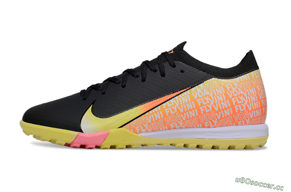 Unisex Nike Air Zoom Mercurial Vapor 16 Elite TF Artificial Turf Low-Tops Football Shoes - Black/Yellow/White 0