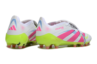 Men's Adidas Predator 25 Elite Foldover Tongue AG Artificial Grass Low-Tops Football Boots - White/Pink/Yellow