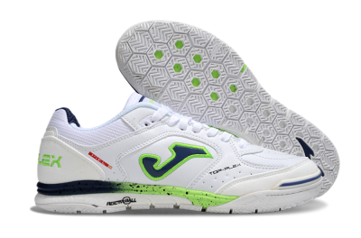 Men's Joma Top Flex IC Indoor & Futsal Low-Tops Football Shoes - White/Blue/Yellow