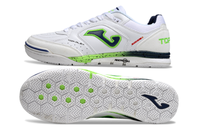 Men's Joma Top Flex IC Indoor & Futsal Low-Tops Football Shoes - White/Blue/Yellow