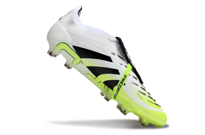 Men's Adidas Predator 25 Elite Foldover Tongue FG Firm Ground Low-Tops Football Boots - White/Black/Yellow