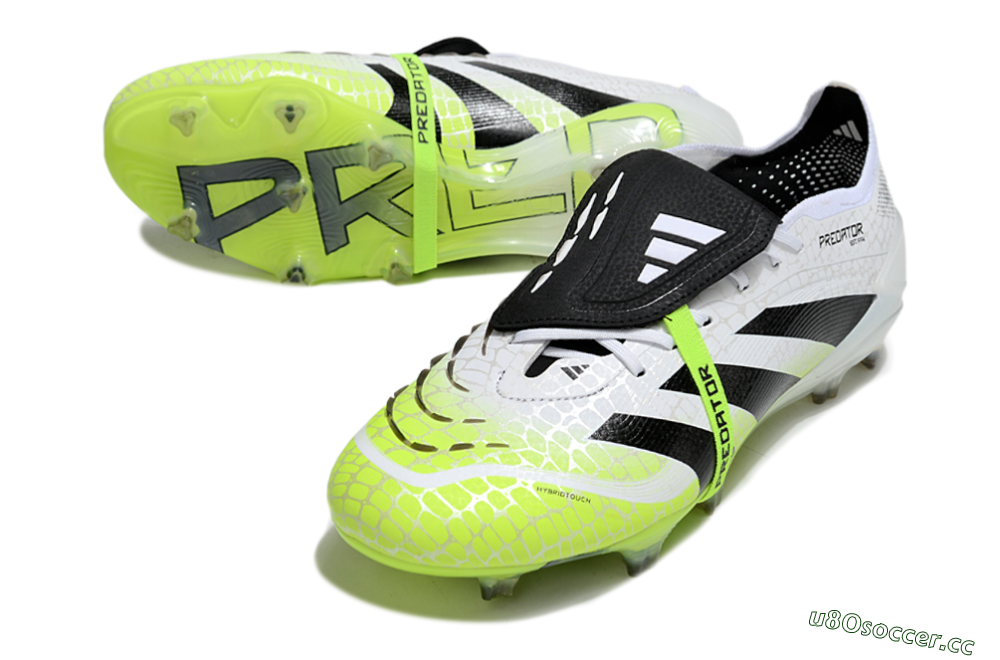 Men's Adidas Predator 25 Elite Foldover Tongue FG Firm Ground Low-Tops Football Boots - White/Black/Yellow 3