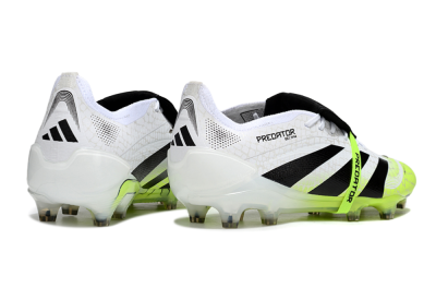 Men's Adidas Predator 25 Elite Foldover Tongue FG Firm Ground Low-Tops Football Boots - White/Black/Yellow