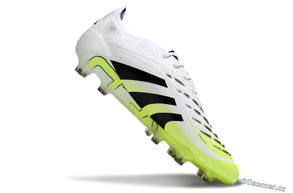Men's Adidas Predator 25 Elite FG Firm Ground Low-Tops Football Boots - White/Black/Yellow 4