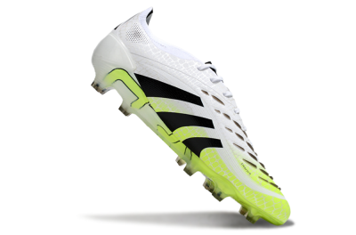 Men's Adidas Predator 25 Elite FG Firm Ground Low-Tops Football Boots - White/Black/Yellow