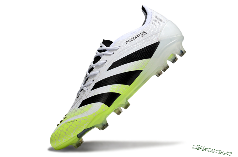 Men's Adidas Predator 25 Elite FG Firm Ground Low-Tops Football Boots - White/Black/Yellow 5