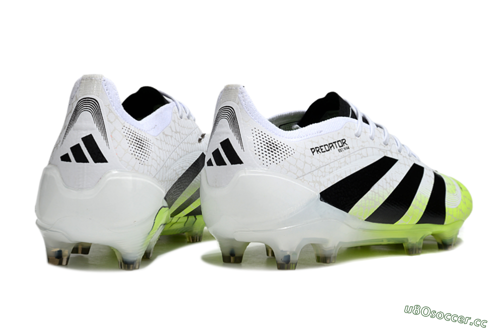 Men's Adidas Predator 25 Elite FG Firm Ground Low-Tops Football Boots - White/Black/Yellow 6