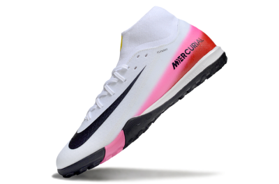 Men's Nike Air Zoom Mercurial Superfly 10 Academy TF Artificial Turf High-Tops Football Shoes - White/Black/Pink