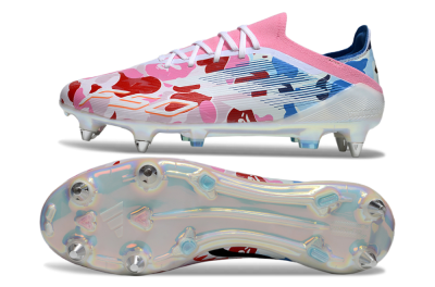 Men's Adidas F50 Elite SG Soft Ground Low-Tops Football Boots - Pink/Whtie/Blue/Red