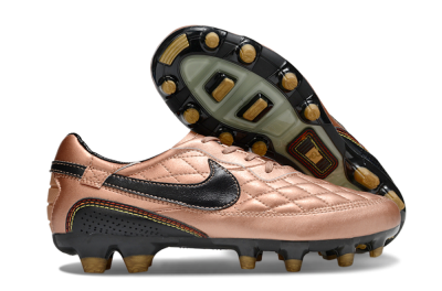 Men's Nike Tiempo Legend R10 Elite FG Firm Ground Low-Tops Football Boots - Gold/Black/Red